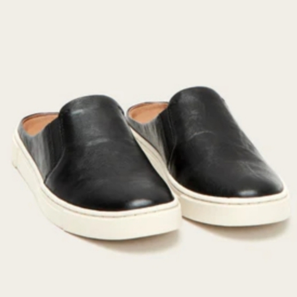 Frye Black Leather Slip-On Loafers
